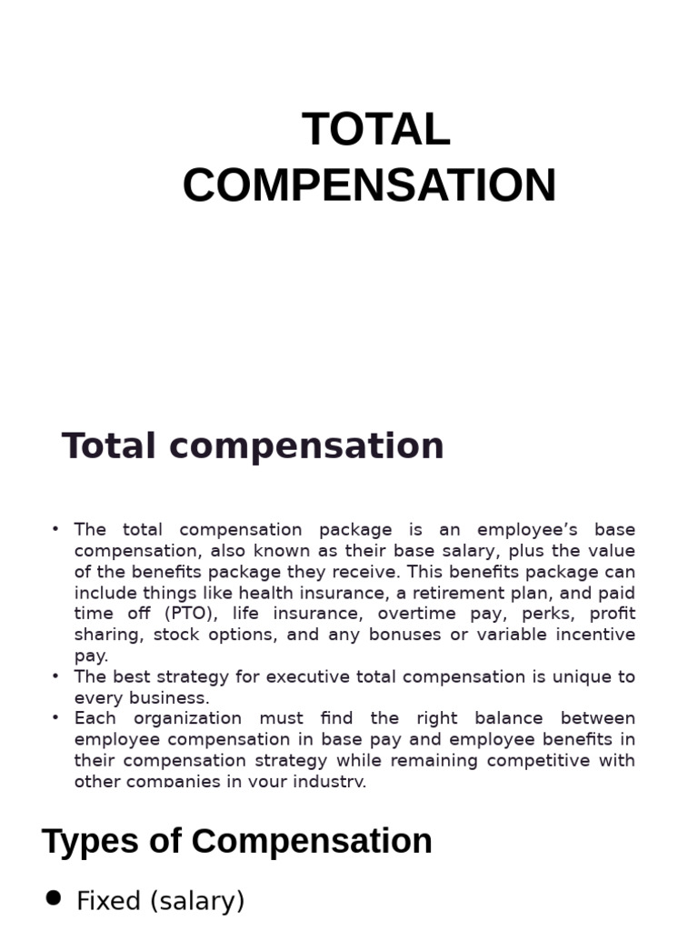 Understanding Total Employee Compensation | PDF | Compensation And ...