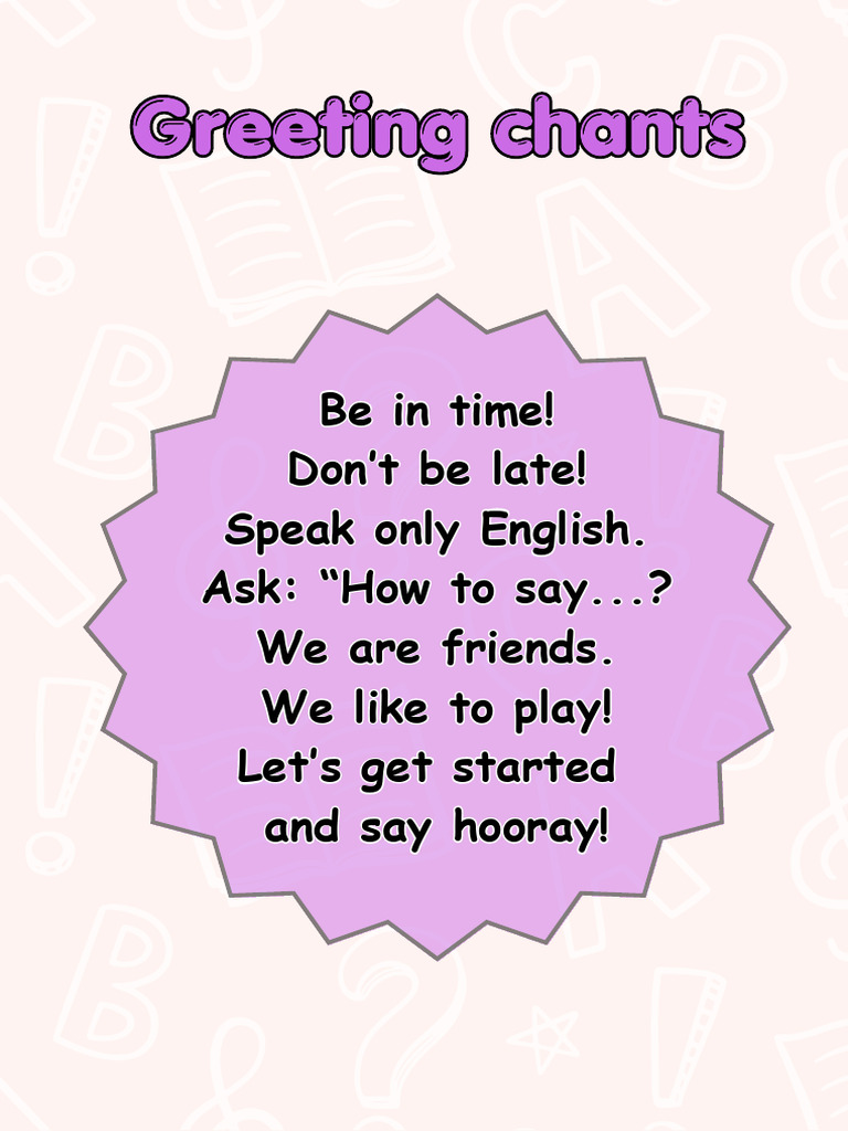 Fun English Greeting Chants | PDF