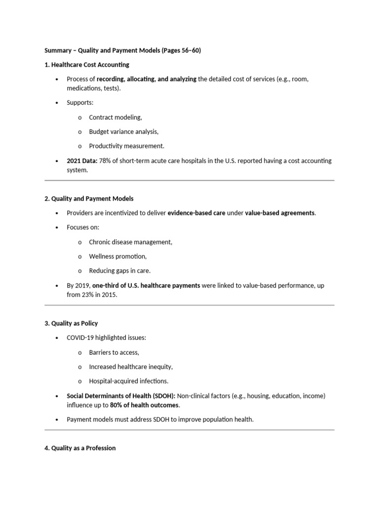 Quality and Payment Models Overview | PDF | Health Care | Social Policy