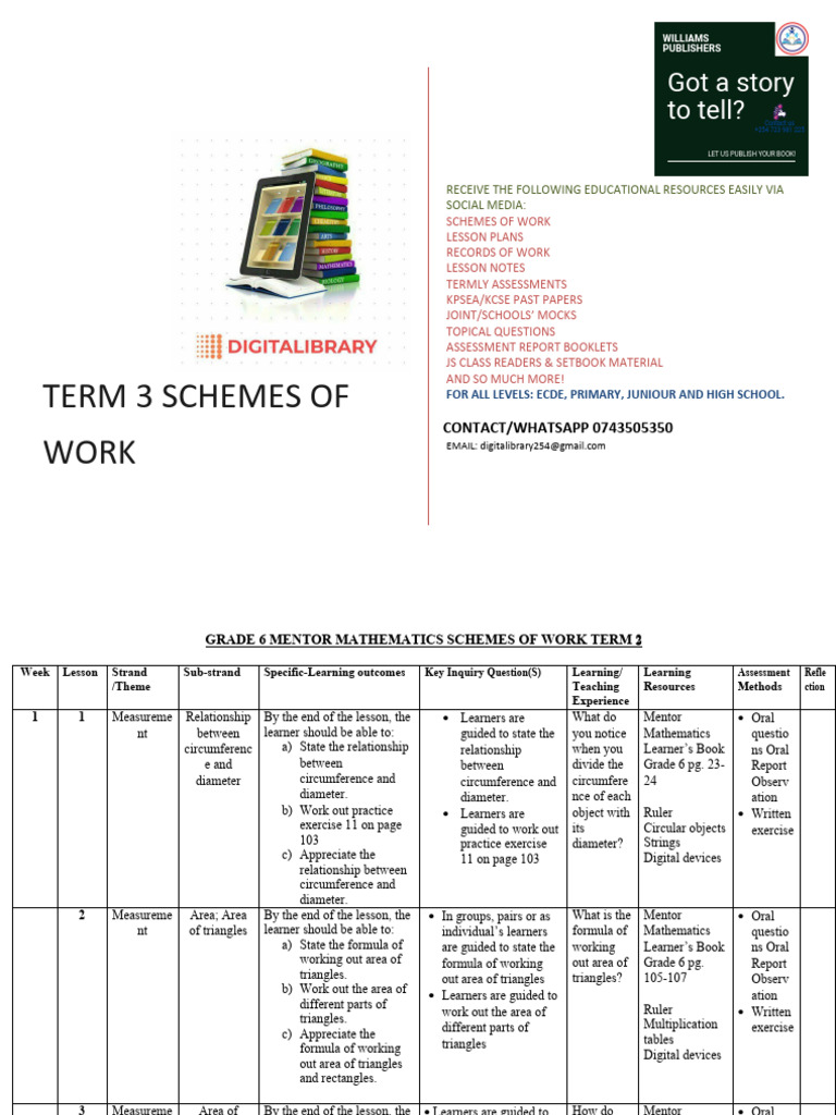 Grade 6 Mathematics Term 3 Plans | PDF | Area | Litre