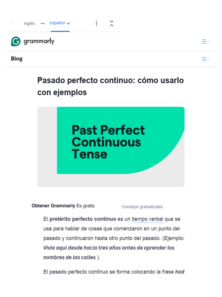 Uso del pasado perfecto continuo | PDF | Grammatical Tense | Syntax