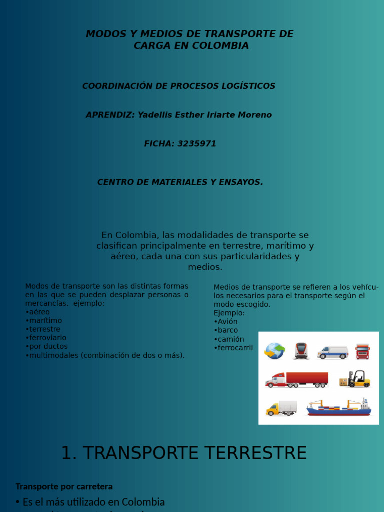 Transporte de Carga en Colombia: Modos y Medios | PDF | Transporte ...