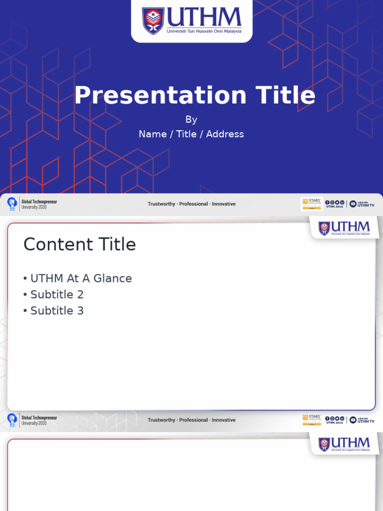 UTHM PowerPoint Template Guide | PDF | Windows Graphics Related ...