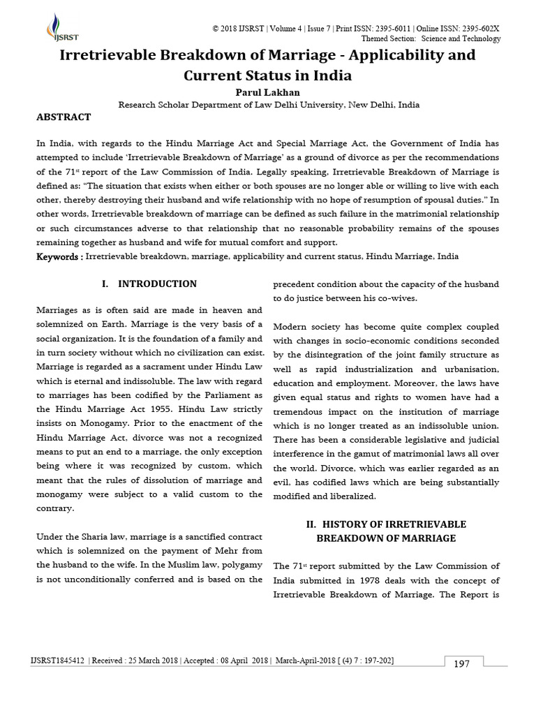 Breakdown of Marriage | PDF | Divorce | Marriage