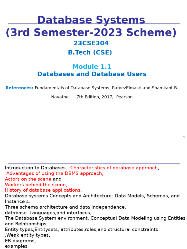Database Systems Overview for CSE Students | PDF | Databases | Database ...