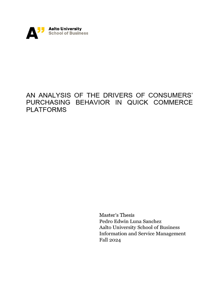 Consumer Behavior in Quick Commerce | PDF | Behavior | E Commerce