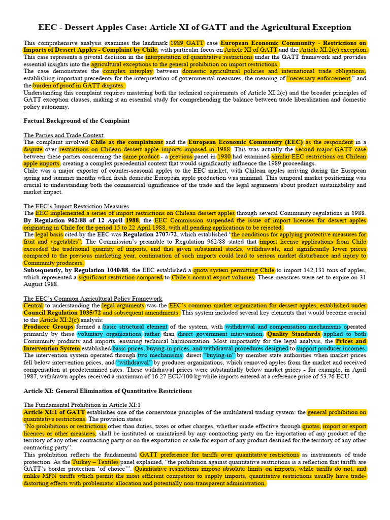 EEC - Dessert Apples Case | PDF | General Agreement On Tariffs And ...