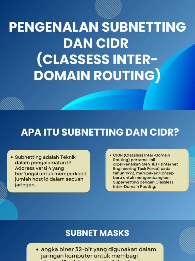 Pengenalan Subnetting dan CIDR IP | PDF