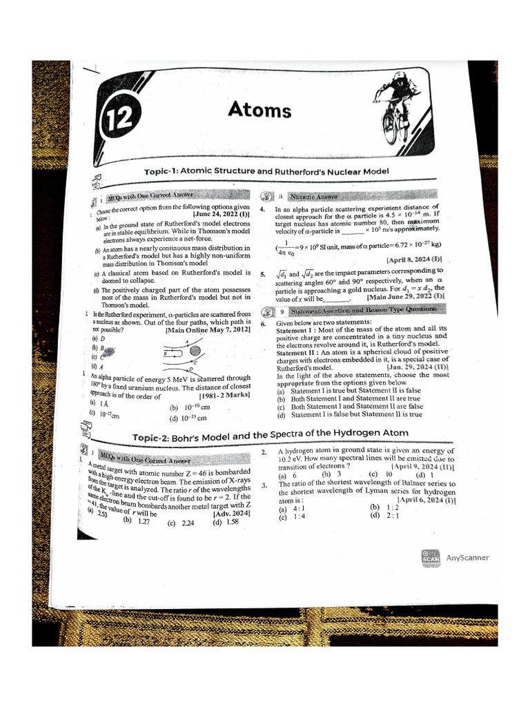 Atoms Advance Mains Pattern For Practice and Solving | PDF