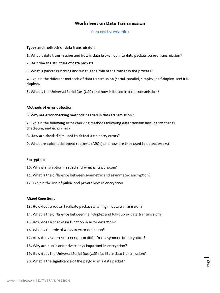 Data Transmission Methods and Errors | PDF