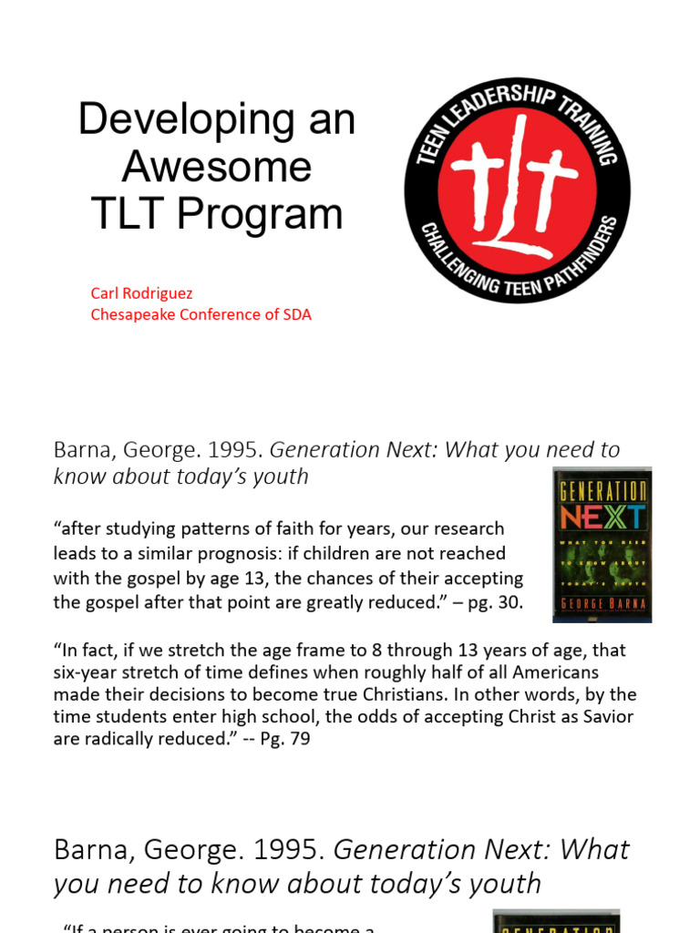 05 Developing An Awesome TLT Program | PDF | Disciple (Christianity ...