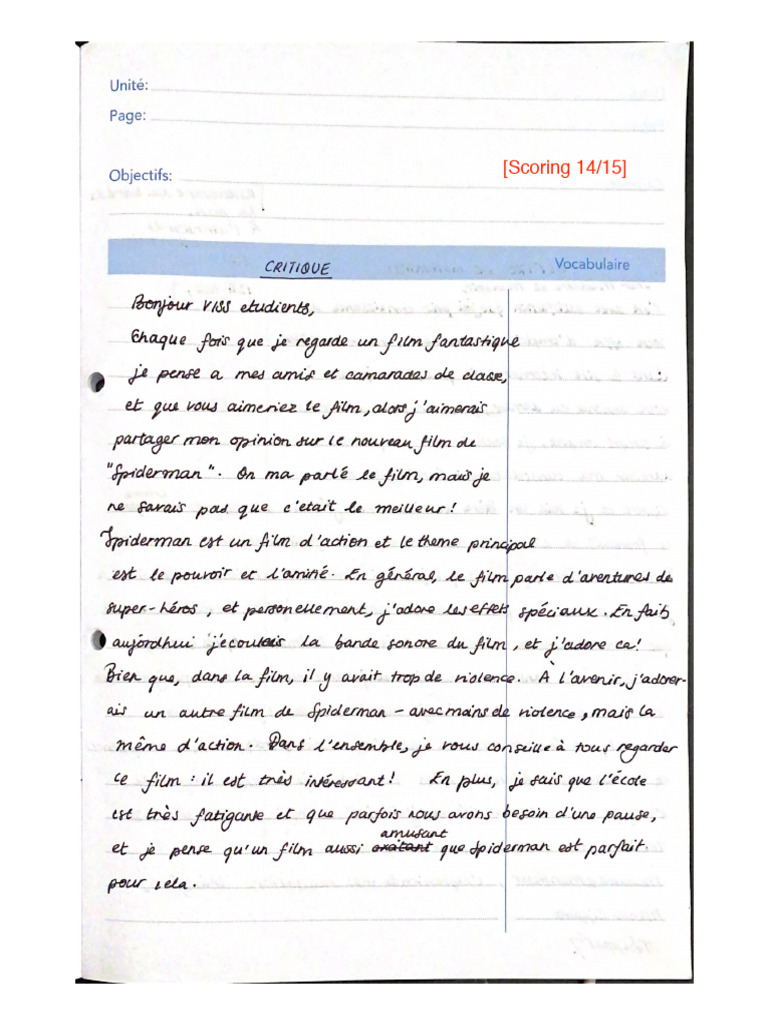 French Writing Examples IB | PDF