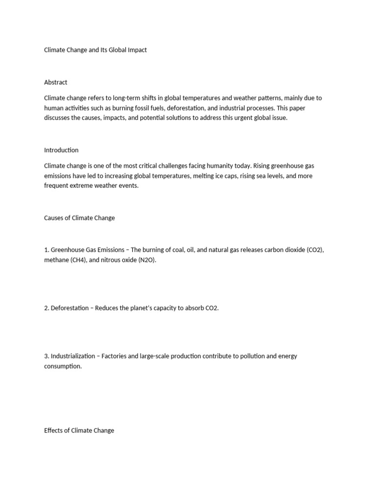 Climate Change Presentation | PDF