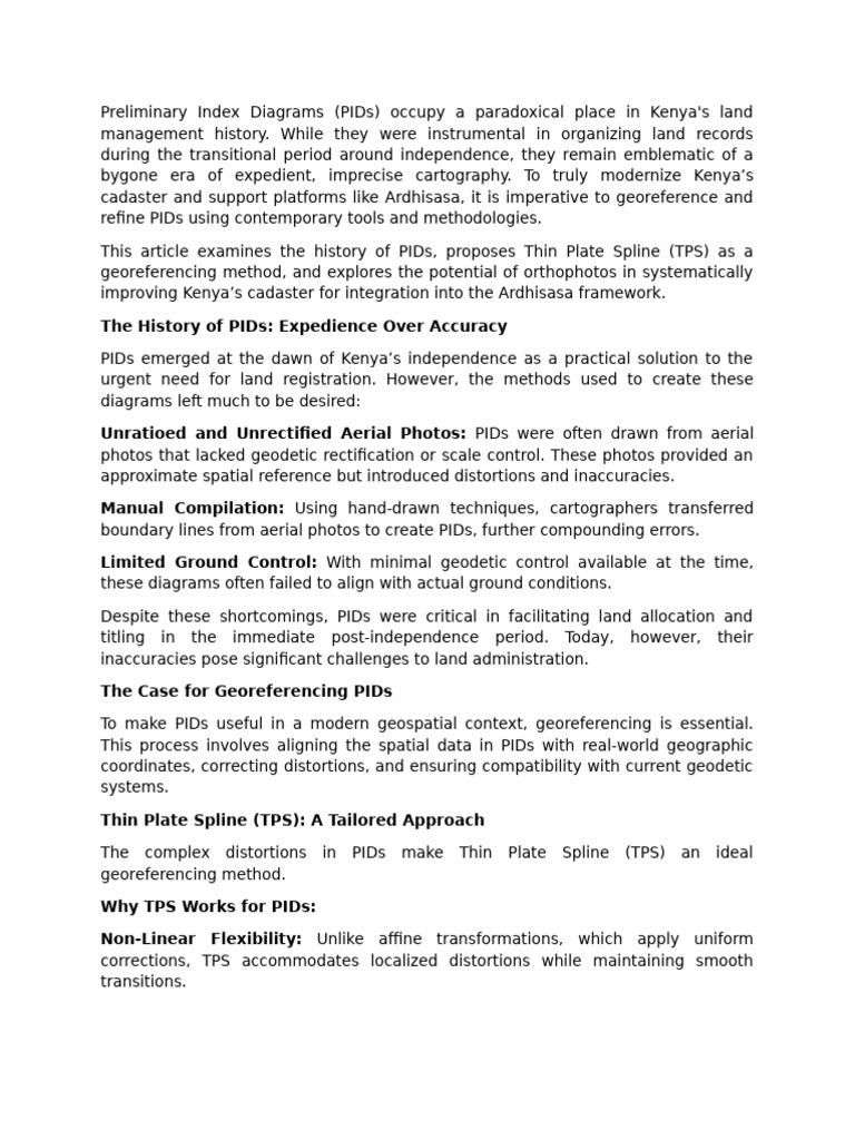 Modernizing Kenya's Land Cadaster with PIDs | PDF | Accuracy And ...