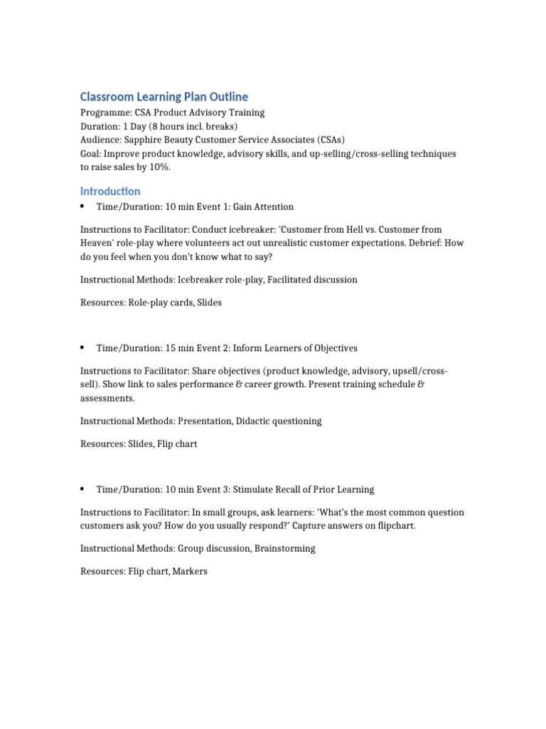 CSA Training: Product Advisory Skills | PDF | Learning | Knowledge