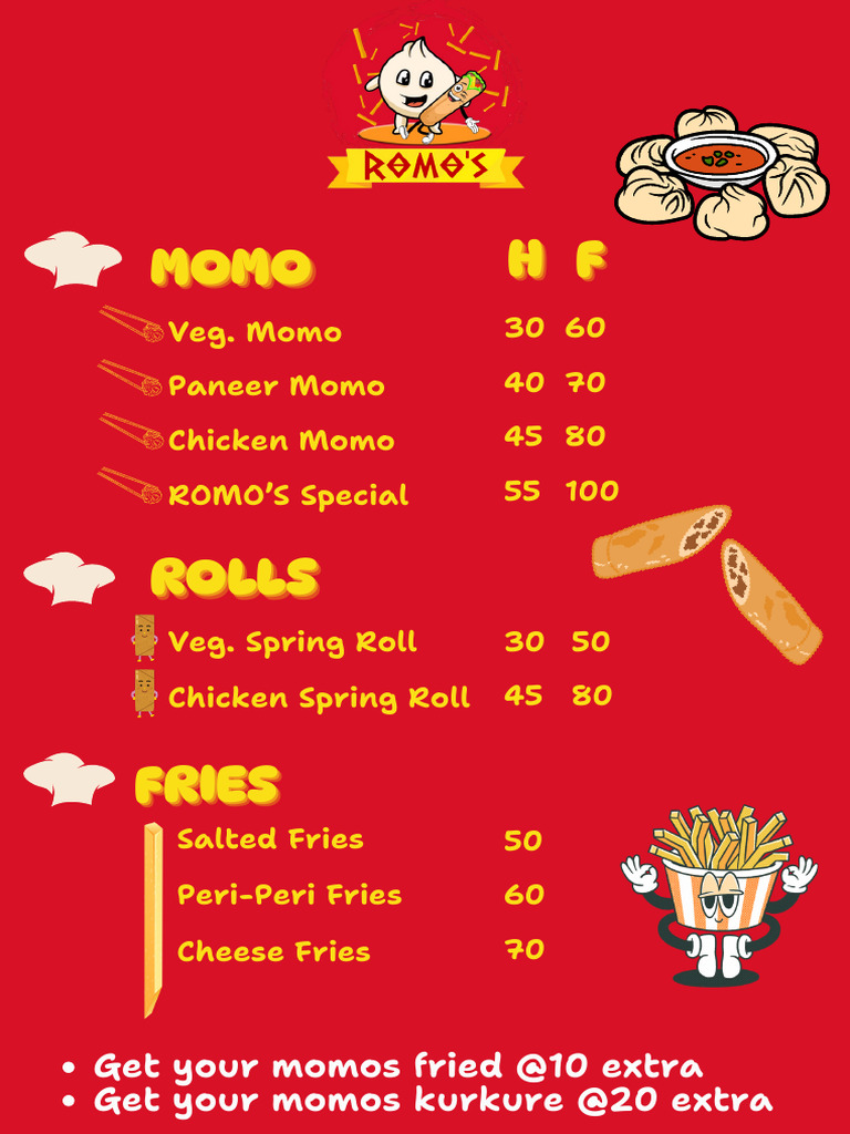 Romo's Cafe Menu Highlights | PDF