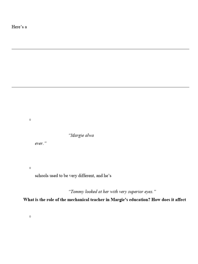 Worksheet on "The Fun They Had" Analysis | PDF | Teachers | Experience