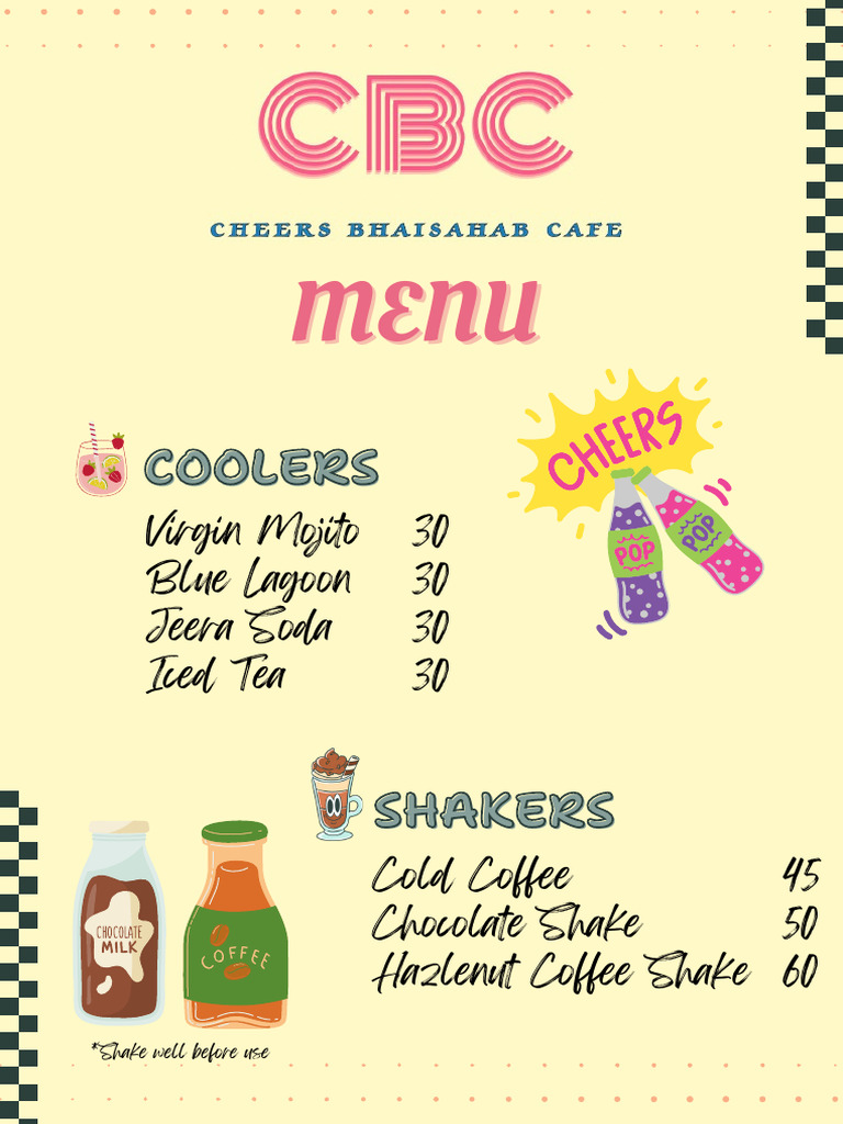 CBC Restaurant Drink Menu | PDF