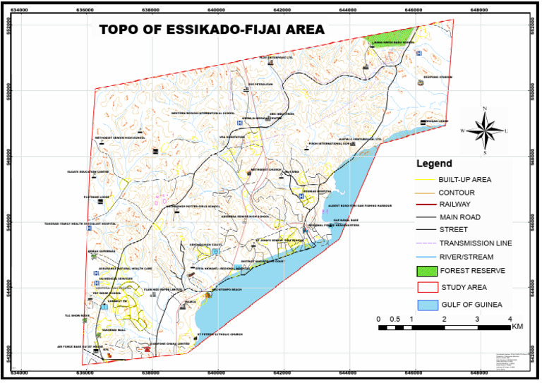 Topographic Map of Essikado-Fijai Area | PDF