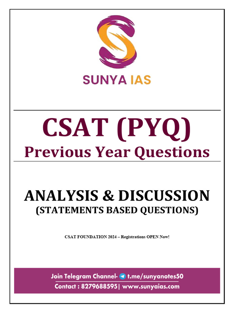 CSAT PYQ Analysis: Statement-Based Questions | PDF | Mangrove