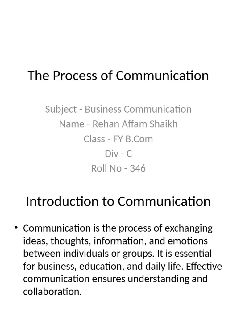 Essential Elements of Business Communication | PDF | Communication ...