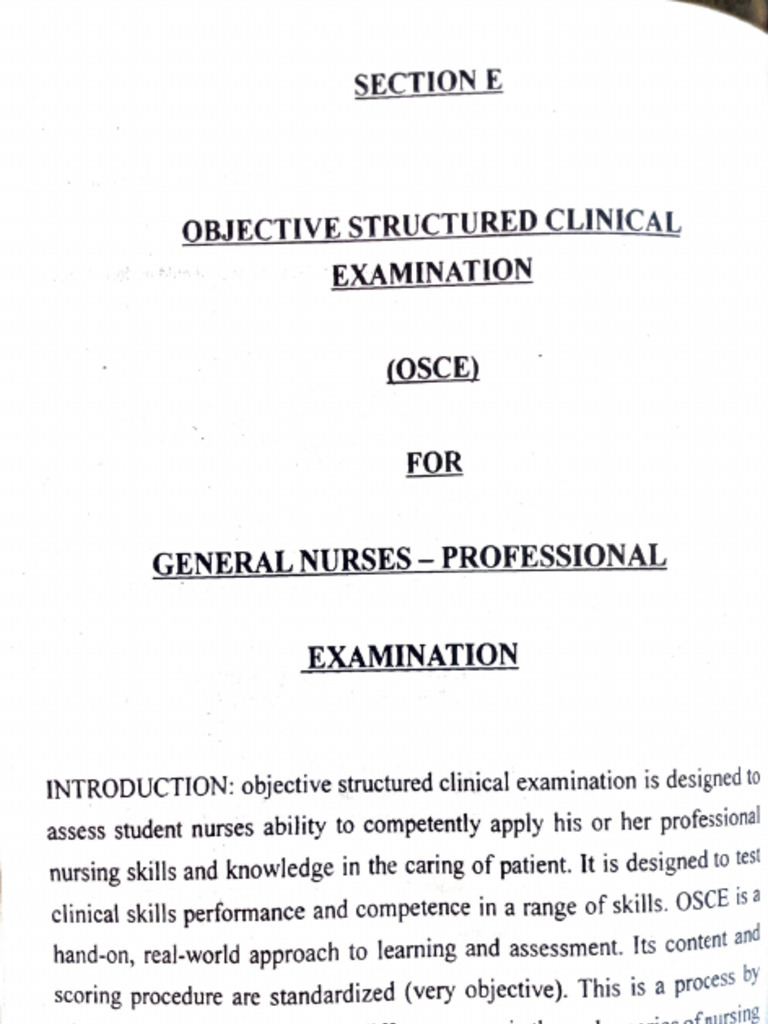 OSCE Check List | PDF