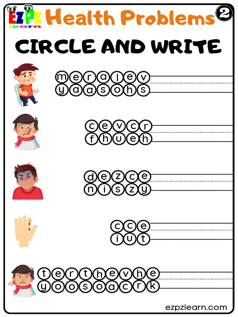 2 Health Problems Circle and Write | PDF