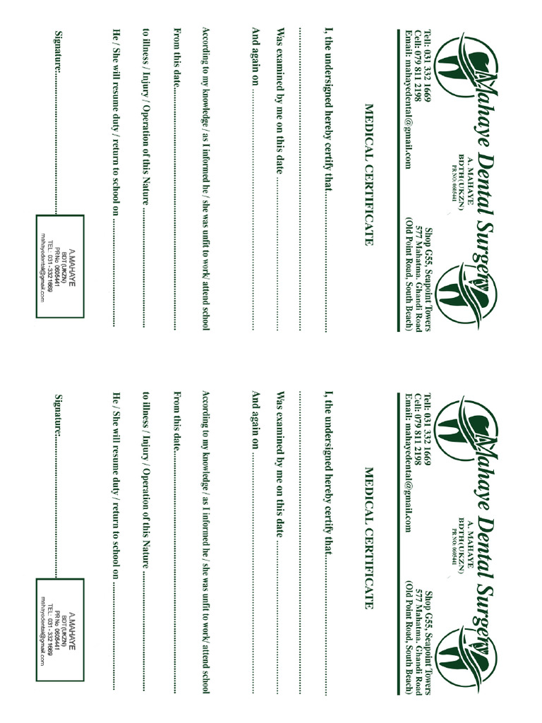 DDDD Sick Note | PDF