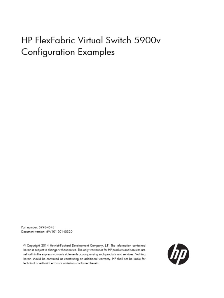 HP 5900v Virtual Switch Config Guide | PDF | Virtual Machine | Computer ...