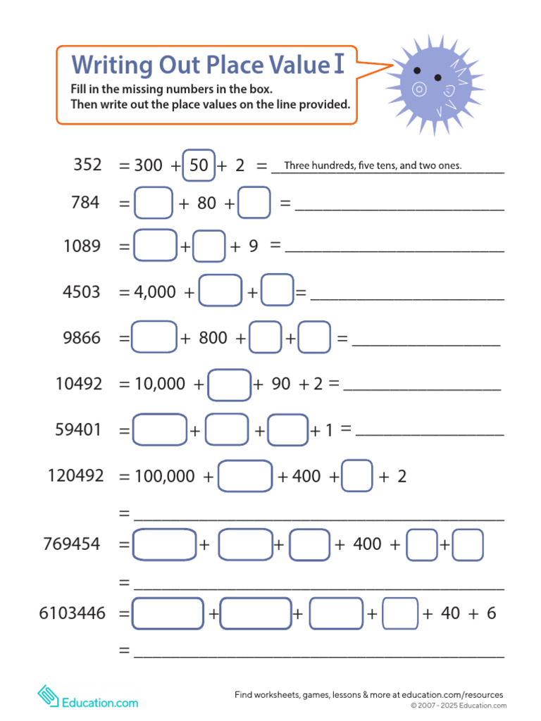 Place Value Worksheet for Students | PDF