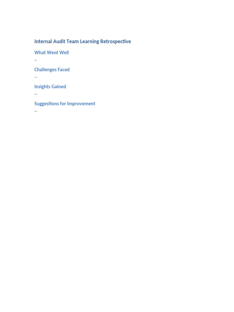 Team Learning Retrospective Template | PDF