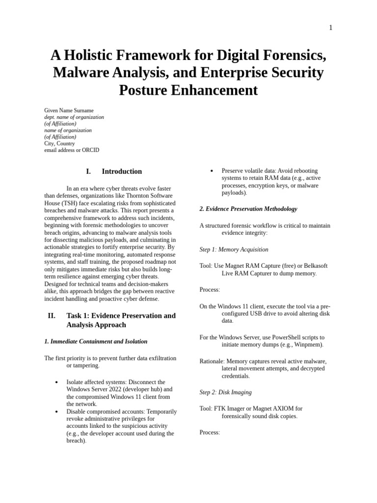Digital Forensics and Malware Analysis Framework | PDF | Malware ...