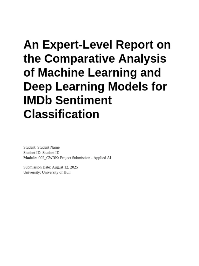 An Expert-Level Report On The Comparative Analysis of Machine Learning ...