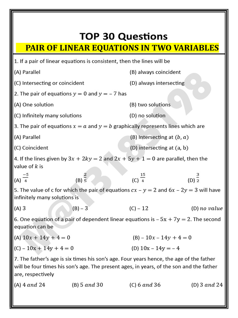 Linear Equations and Problem Solving | PDF | Length | Equations