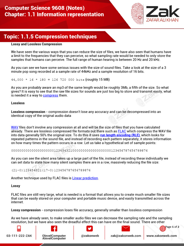 Audio Compression Techniques Explained | PDF | Data Compression | Audio ...