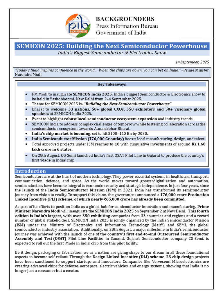 SEMICON India 2025: Future of Semiconductors | PDF | Integrated Circuit ...