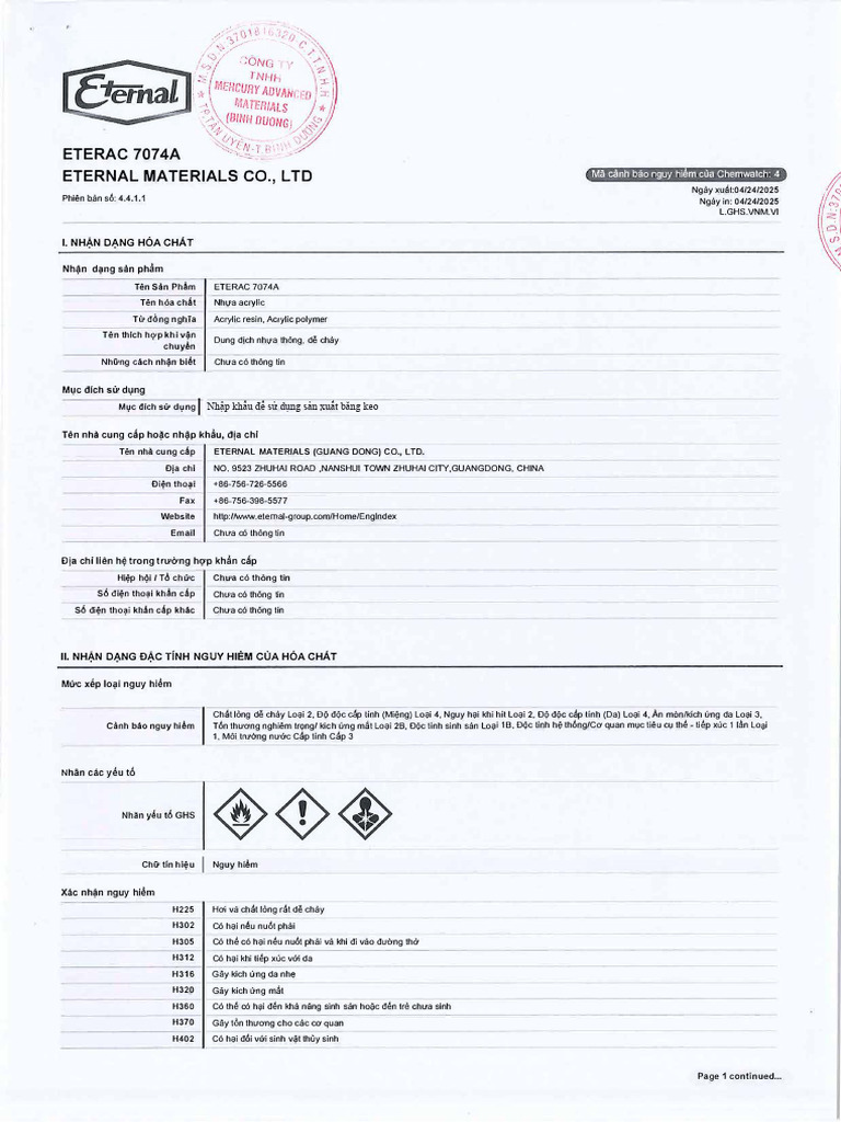 Ok7074A-MSDS (KRP018) FINAL - 250512 - 155027 | PDF