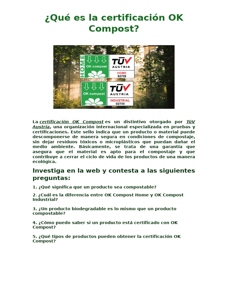 Certificación OK Compost: Guía Esencial | PDF