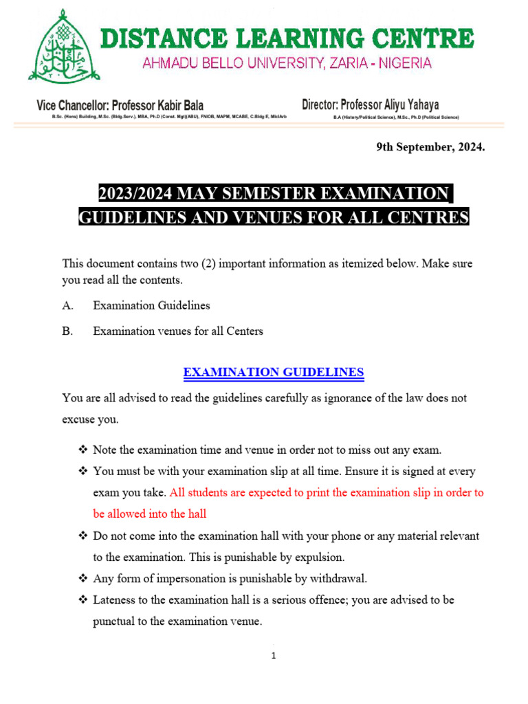 May 2024 Exam Guidelines & Venues | PDF | Qualifications | Vocational ...