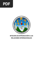BITÁCORA DE INTRODUCCIÓN A LAS RELACIONES INTERNACIONALES