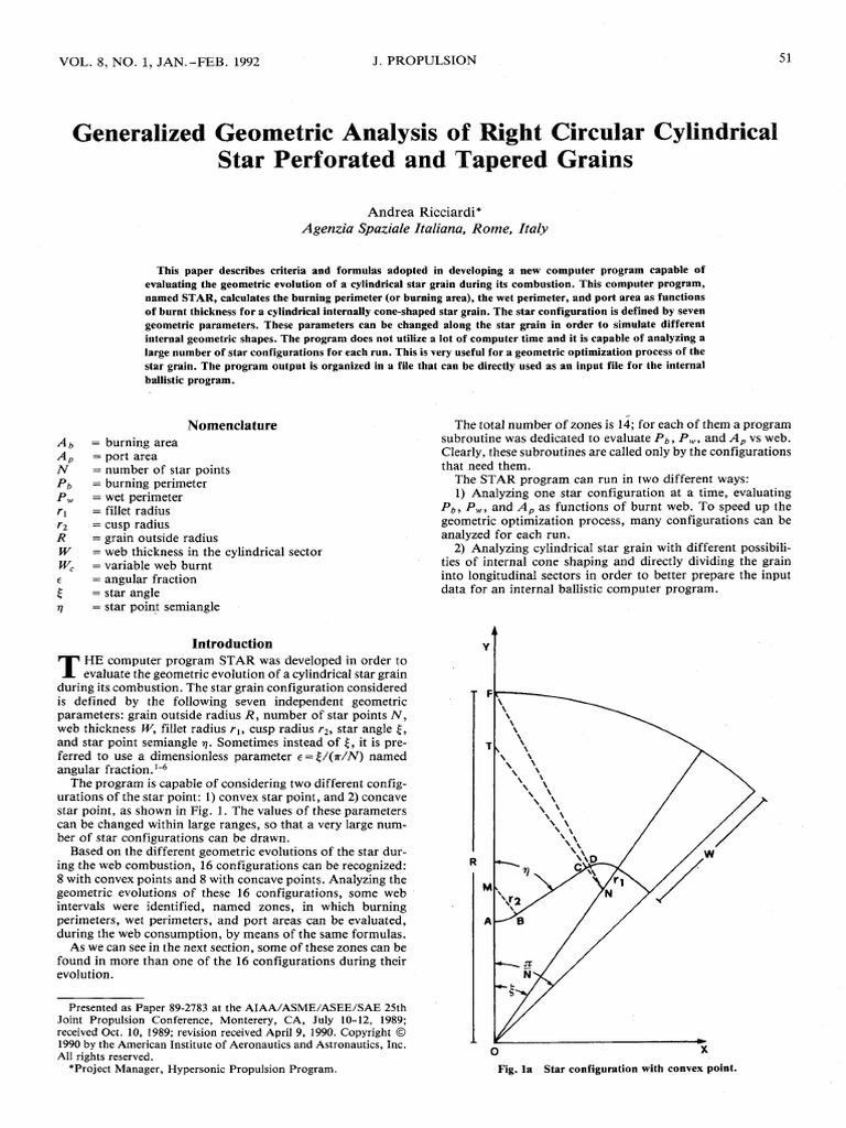 Geometric Analysis of Star Grains | PDF | Convex Set | Parameter ...