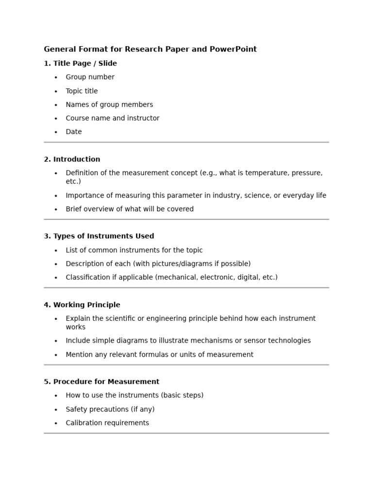 Research Paper Format for Measuring Instruments | PDF | Pressure ...