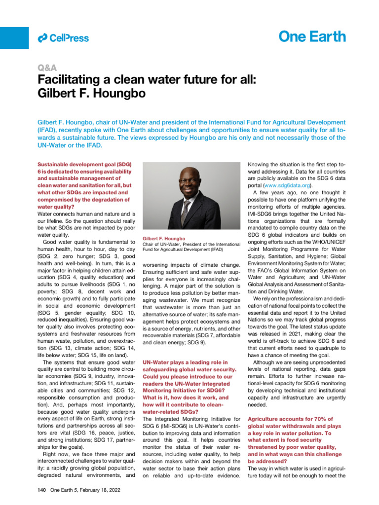 Ensuring Clean Water for Sustainable Development | PDF | Water ...