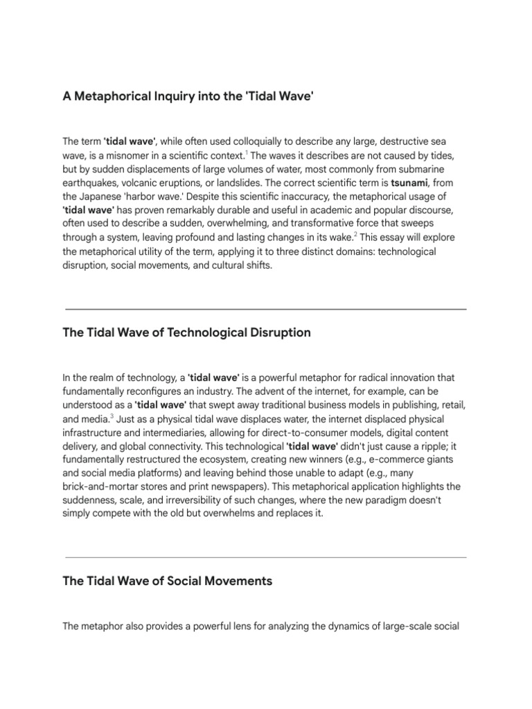 A Metaphorical Inquiry Into The Tidal Wave | PDF | Tsunami