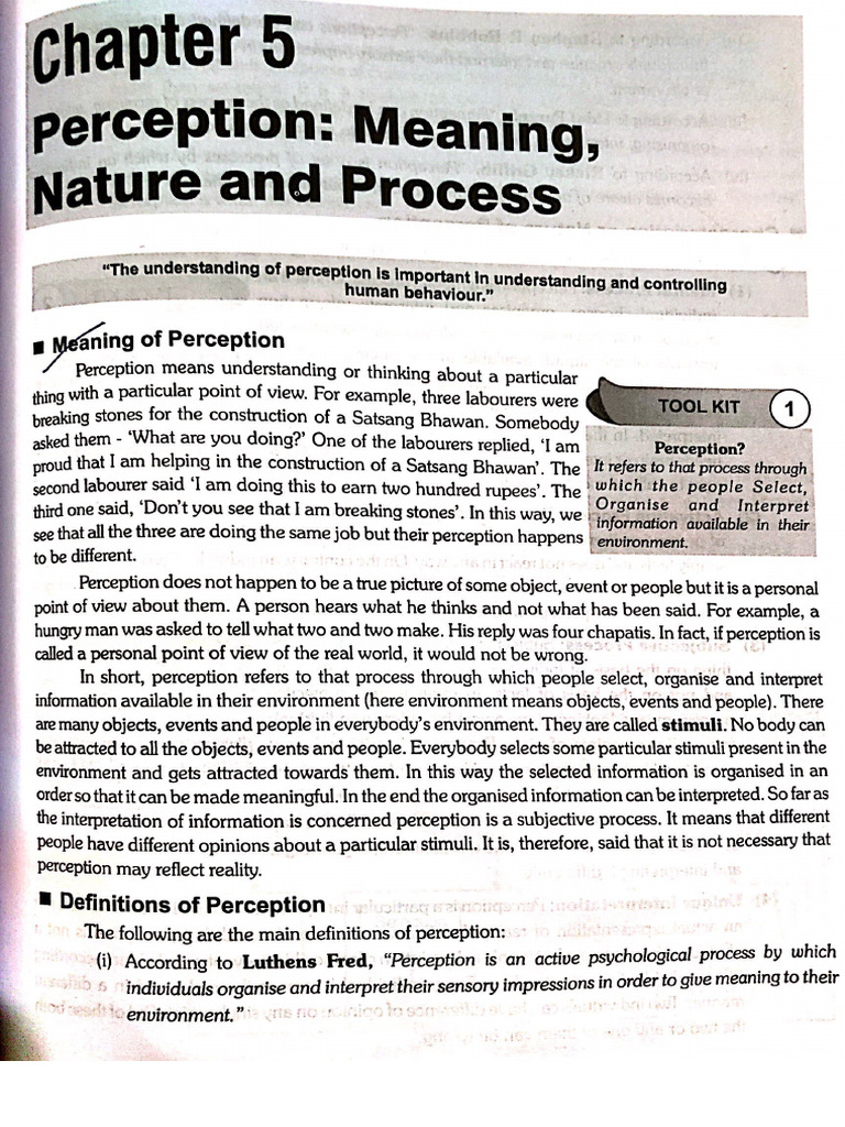 UNIT II Perception | PDF