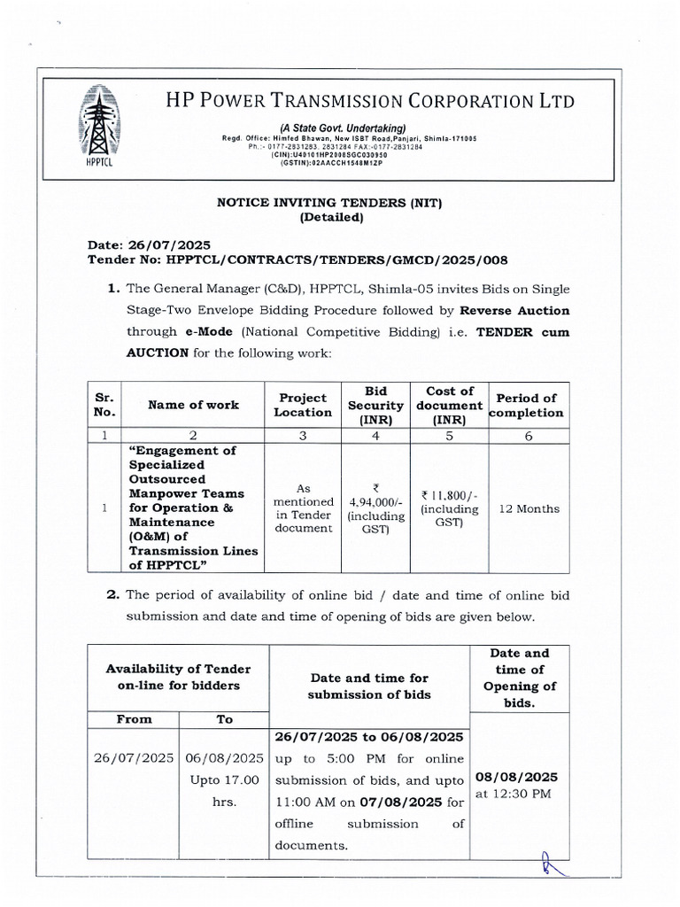 Detailed NIT | PDF