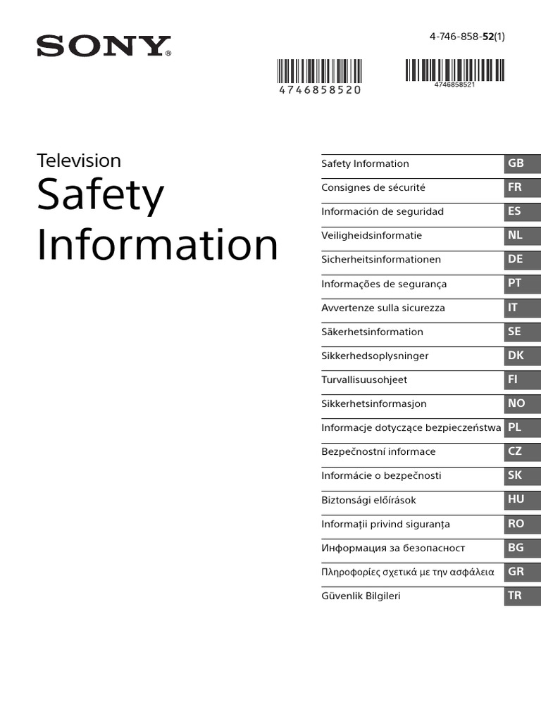 TV Safety Guidelines and Precautions | PDF | Electrical Connector ...