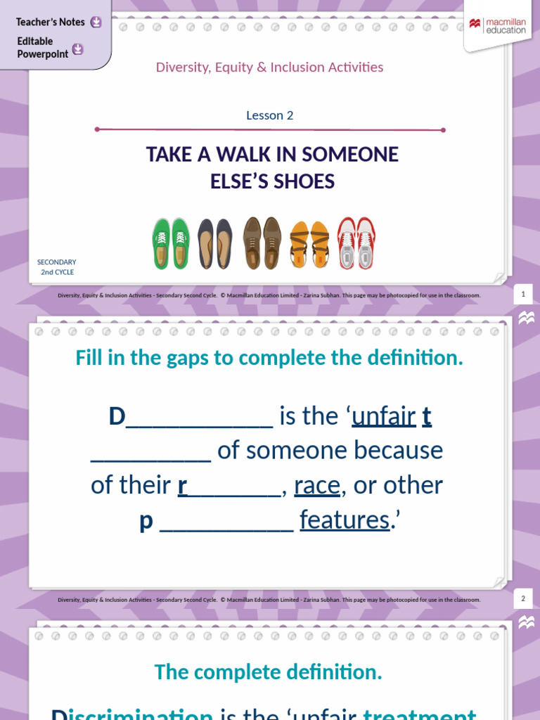 DEI Activities for Secondary Students | PDF | Discrimination & Race ...