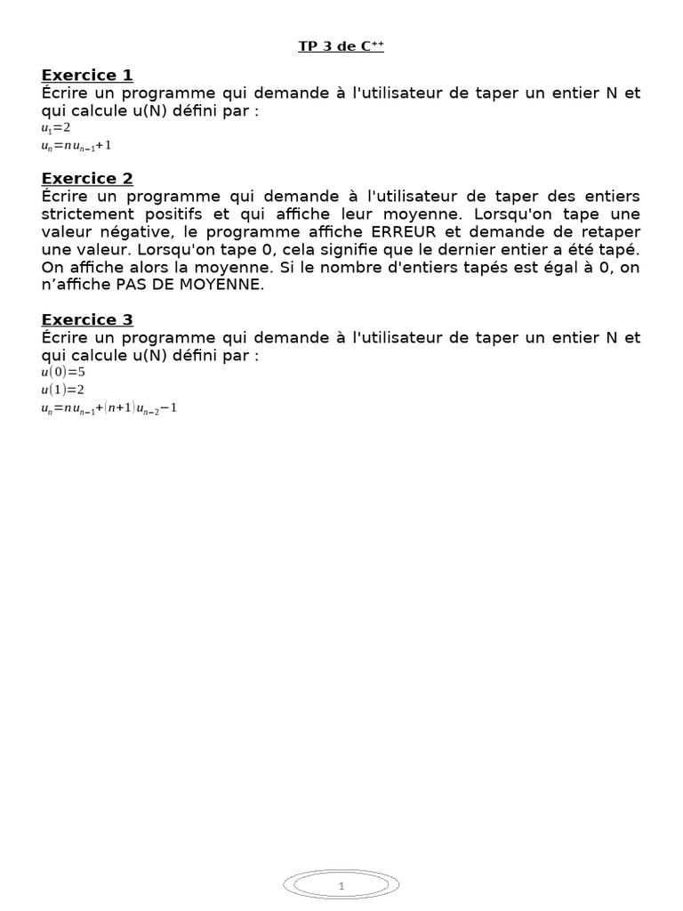 Exercices de programmation en C | PDF