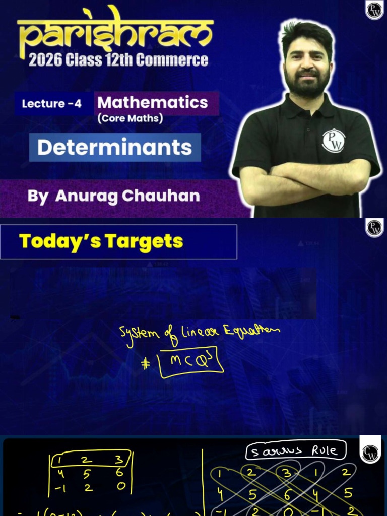 4-Determinants 04 Class Notes | PDF